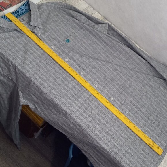 Cinch Shirt Men's 2XL Button Down Multicolor Plaid Western Long Sleeve Cowboy - Picture 13 of 15